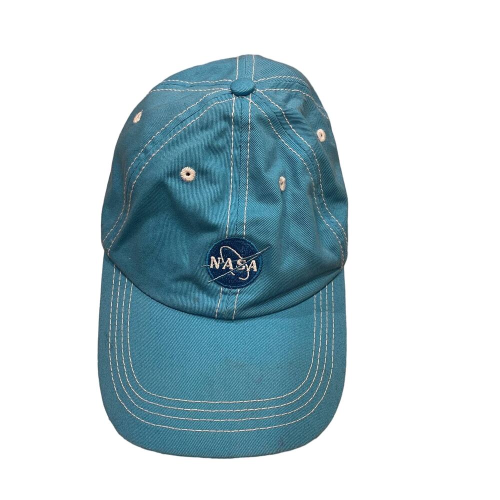 Prairie Mountain NASA Logo Turquoise Blue Adjustable Hat
